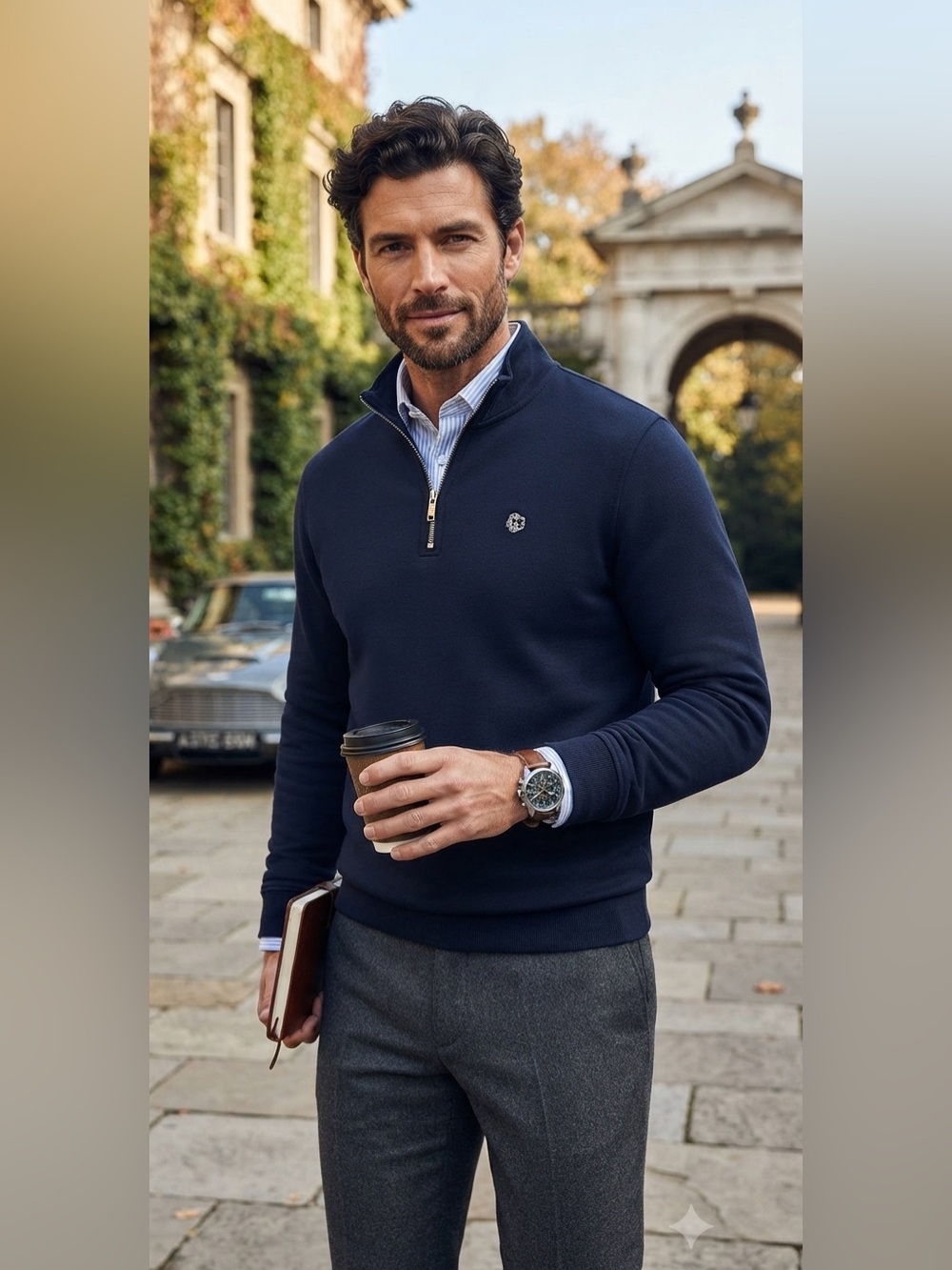 Ted Baker London Men's KILBRN Half Zip Sweatshirt‎ Navy  NWT Size  6  (XXL)